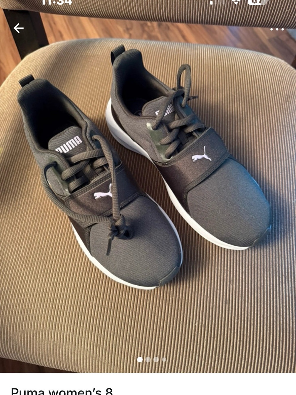 Puma Black Slip-On Lace-Style Sneakers with White Sole